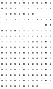 Mapa de caracteres da fonte Skull Capz