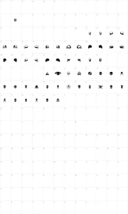 Mapa de caracteres da fonte SkullBearer AOE