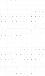 Mapa de caracteres da fonte Sleeping in Castleland