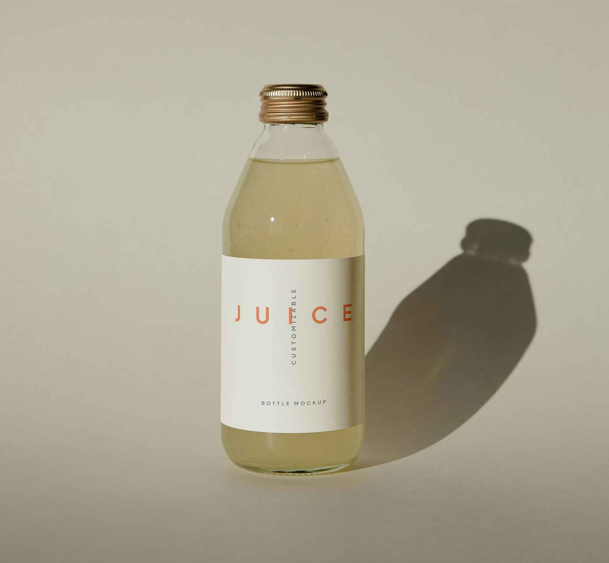 Small Glass Juice Bottle Mockup