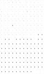 Mapa de caracteres da fonte Smiley