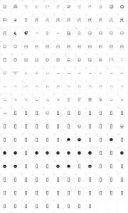 Mapa de caracteres da fonte Smileyface