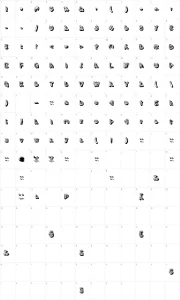 Mapa de caracteres da fonte Smoke Shadow