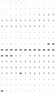 Mapa de caracteres da fonte Snailets BRK