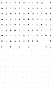 Mapa de caracteres da fonte Snake Mix