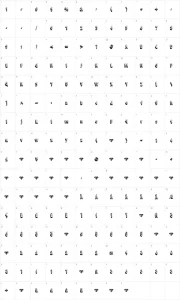 Mapa de caracteres da fonte Snarky's Machine