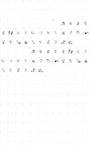 Mapa de caracteres da fonte Snoopy Dings