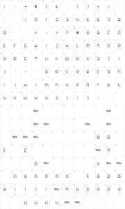 Mapa de caracteres da fonte Snorg_002