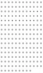 Mapa de caracteres da fonte Snowy Caps