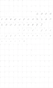 Mapa de caracteres da fonte So Lonely