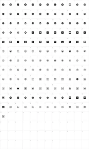 Mapa de caracteres da fonte Social Shapes