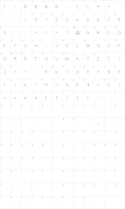 Mapa de caracteres da fonte Soft Line