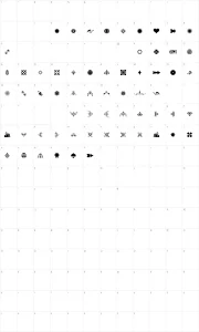 Mapa de caracteres da fonte Soft Ornaments Fifteen