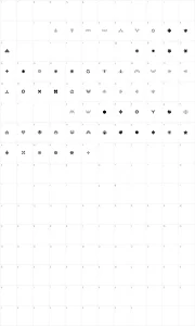 Mapa de caracteres da fonte Soft Ornaments Thirteen