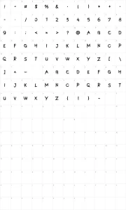Mapa de caracteres da fonte SomeBrush