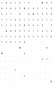 Mapa de caracteres da fonte Something in the way