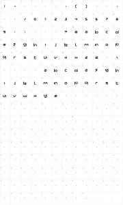 Mapa de caracteres da fonte Sonic Empire