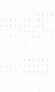 Mapa de caracteres da fonte Southampton