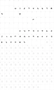 Mapa de caracteres da fonte Space Encounter