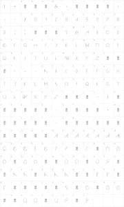 Mapa de caracteres da fonte Spike