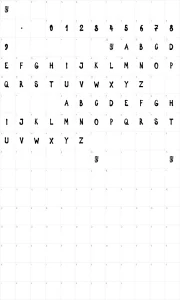 Mapa de caracteres da fonte Spray Letters