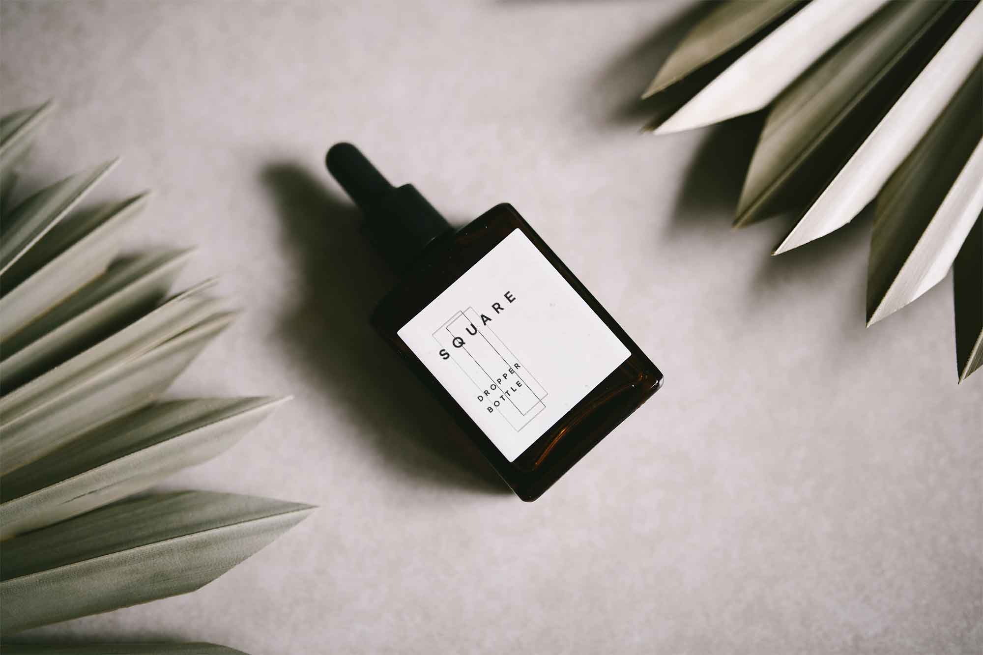 Square Dropper Bottle Mockup