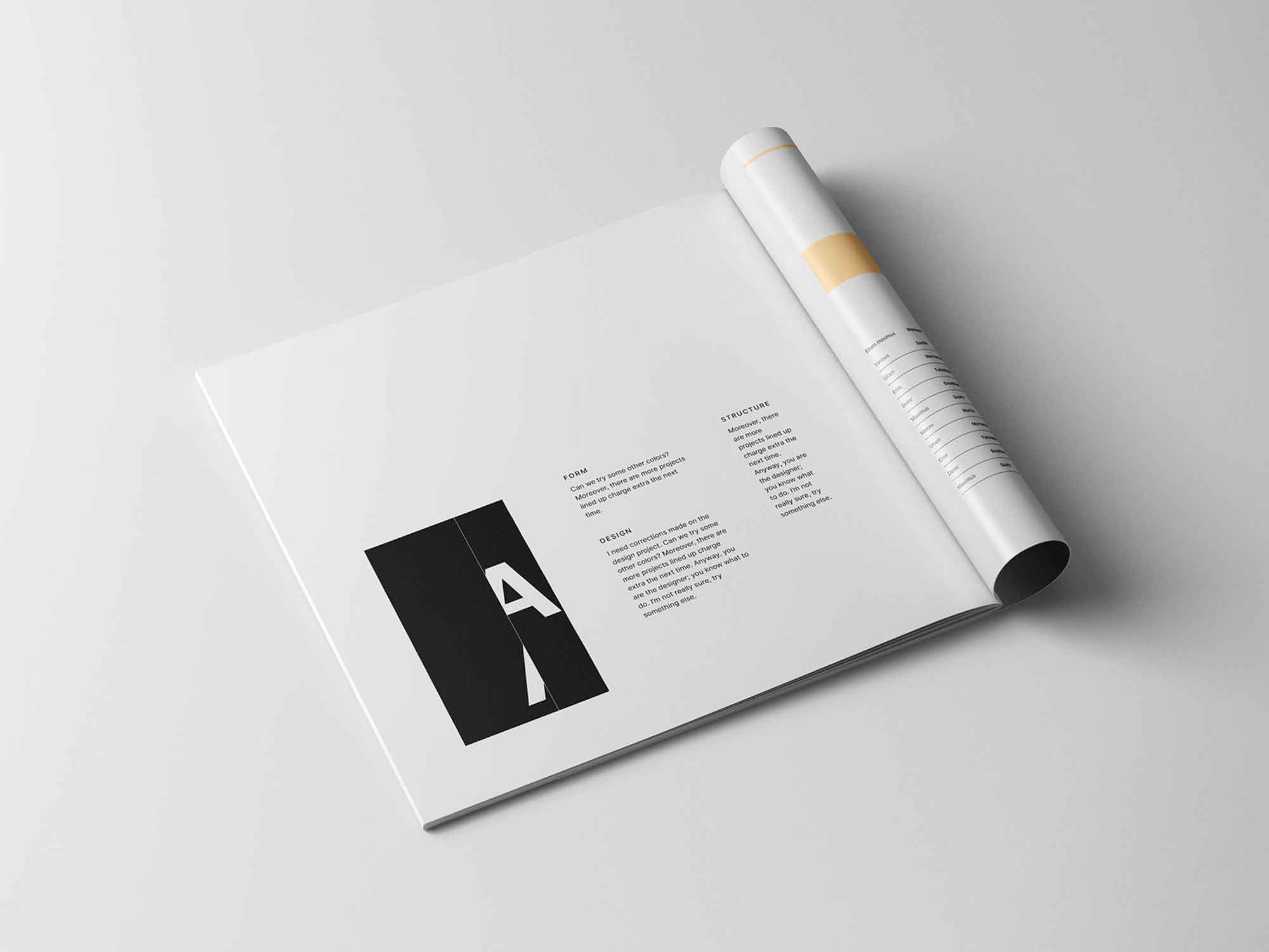 Square Half Open Magazine Mockup