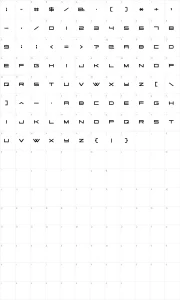 Mapa de caracteres da fonte Square Sans Serif 7