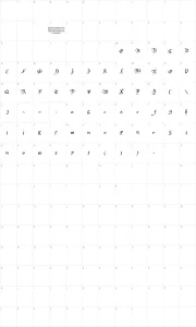 Mapa de caracteres da fonte Square Text