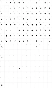 Mapa de caracteres da fonte Stab