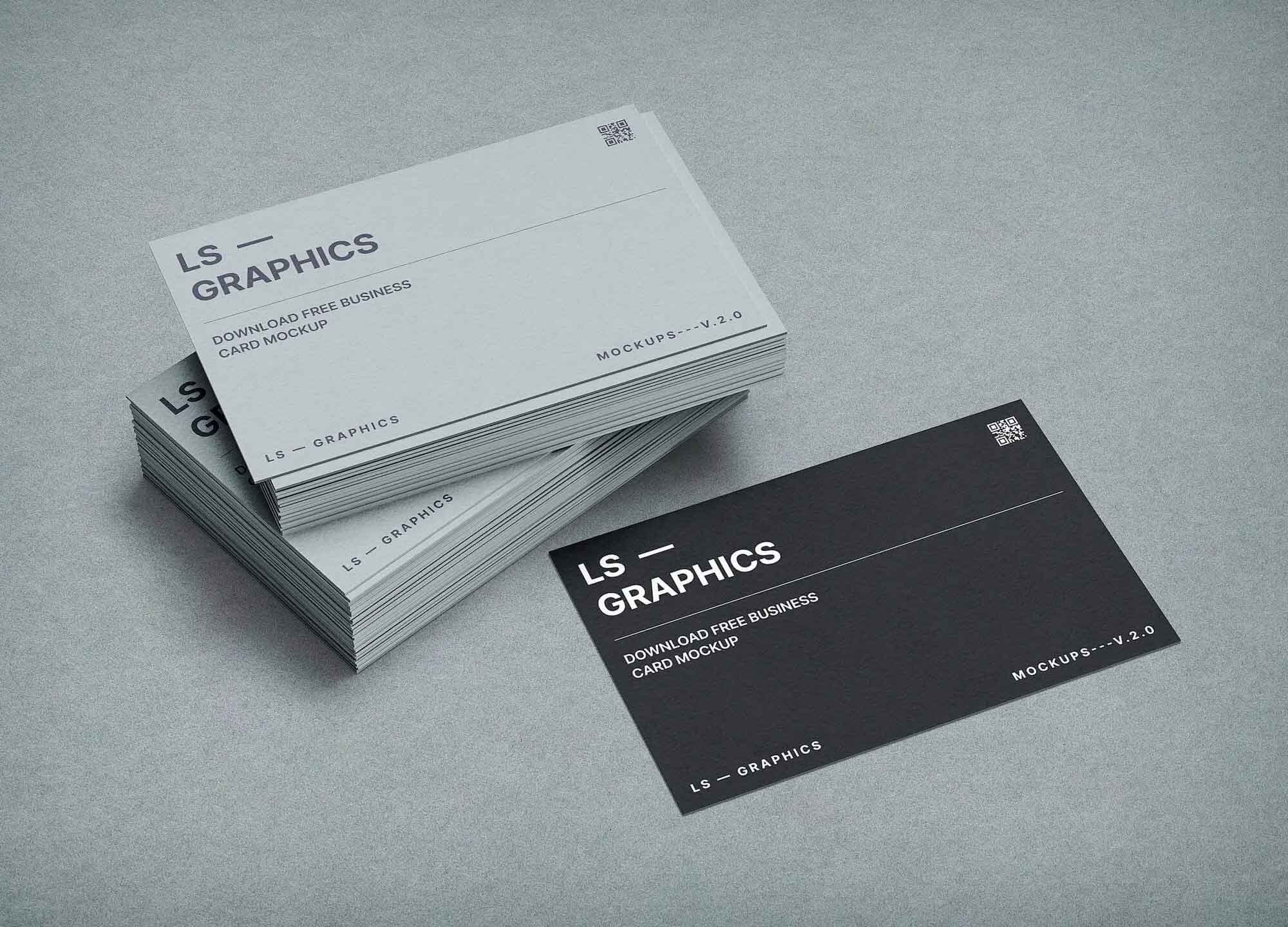 Stacked Business Cards Mockup
