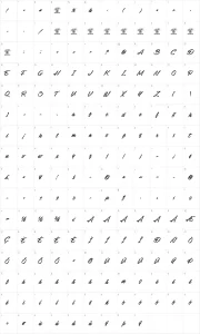 Mapa de caracteres da fonte Stackyard