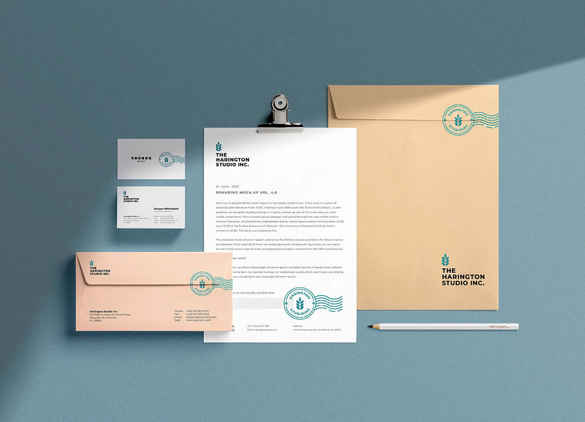 Stationery Branding Free Mockup (PSD)
