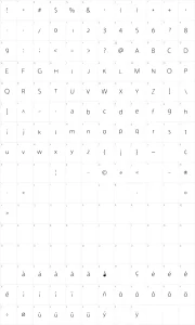 Mapa de caracteres da fonte Stewart Sans