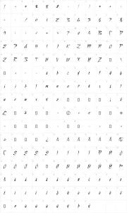 Mapa de caracteres da fonte Still Time