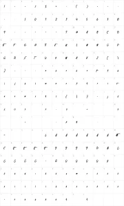 Mapa de caracteres da fonte Stranger back in the Night
