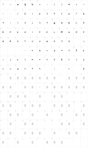 Mapa de caracteres da fonte Strassman Script