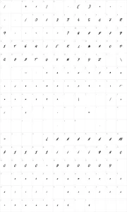 Mapa de caracteres da fonte Street Gathering