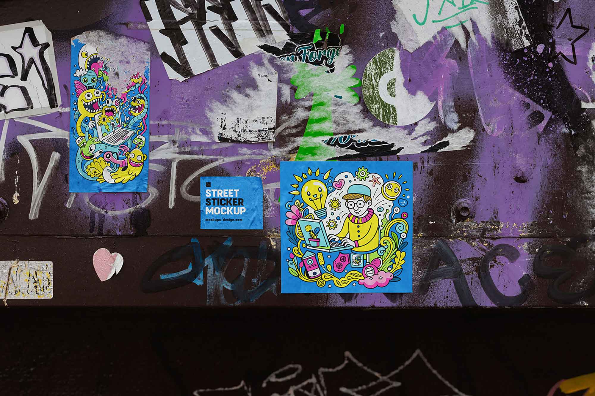 Street Sticker Mockup
