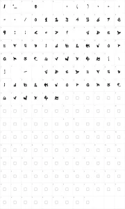 Mapa de caracteres da fonte Street Writer