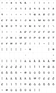 Mapa de caracteres da fonte Streetwise Buddy