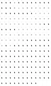 Mapa de caracteres da fonte Stripe Fun