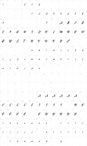 Mapa de caracteres da fonte Striped King