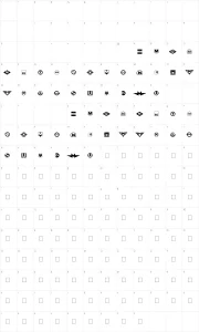 Mapa de caracteres da fonte Subway Sign