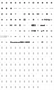 Mapa de caracteres da fonte Superstar DJ