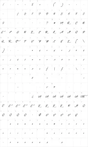 Mapa de caracteres da fonte Surfing & Kiteboarding