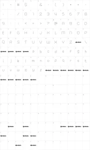 Mapa de caracteres da fonte Sweet Confusion