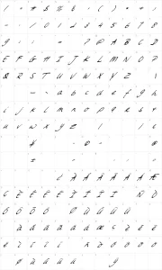 Mapa de caracteres da fonte Sweet Steeffie