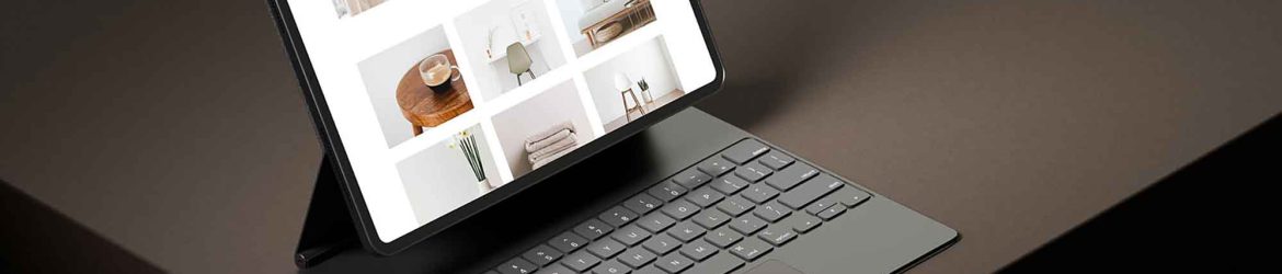 Tablet with Keyboard Mockup