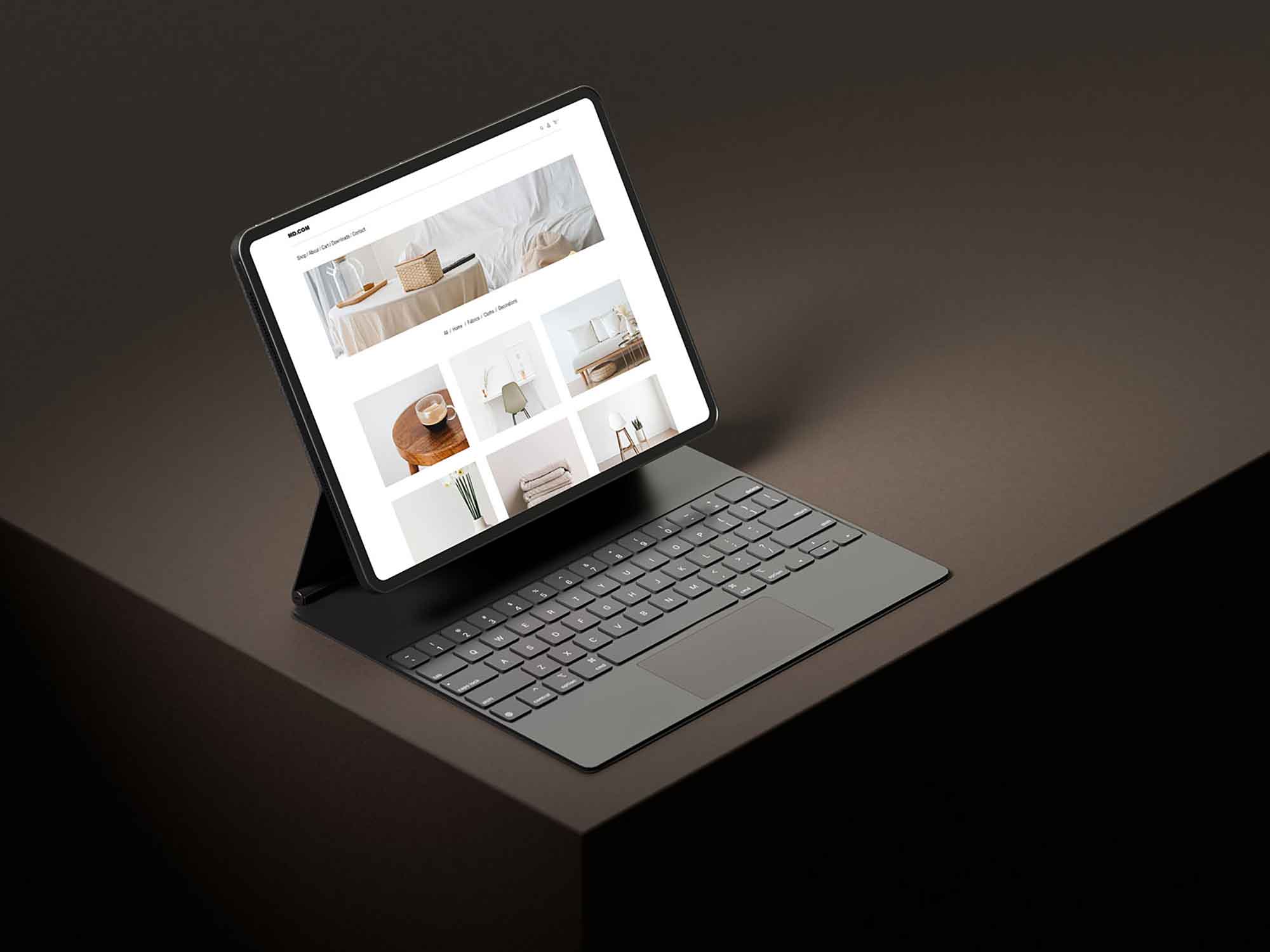 Tablet with Keyboard Mockup